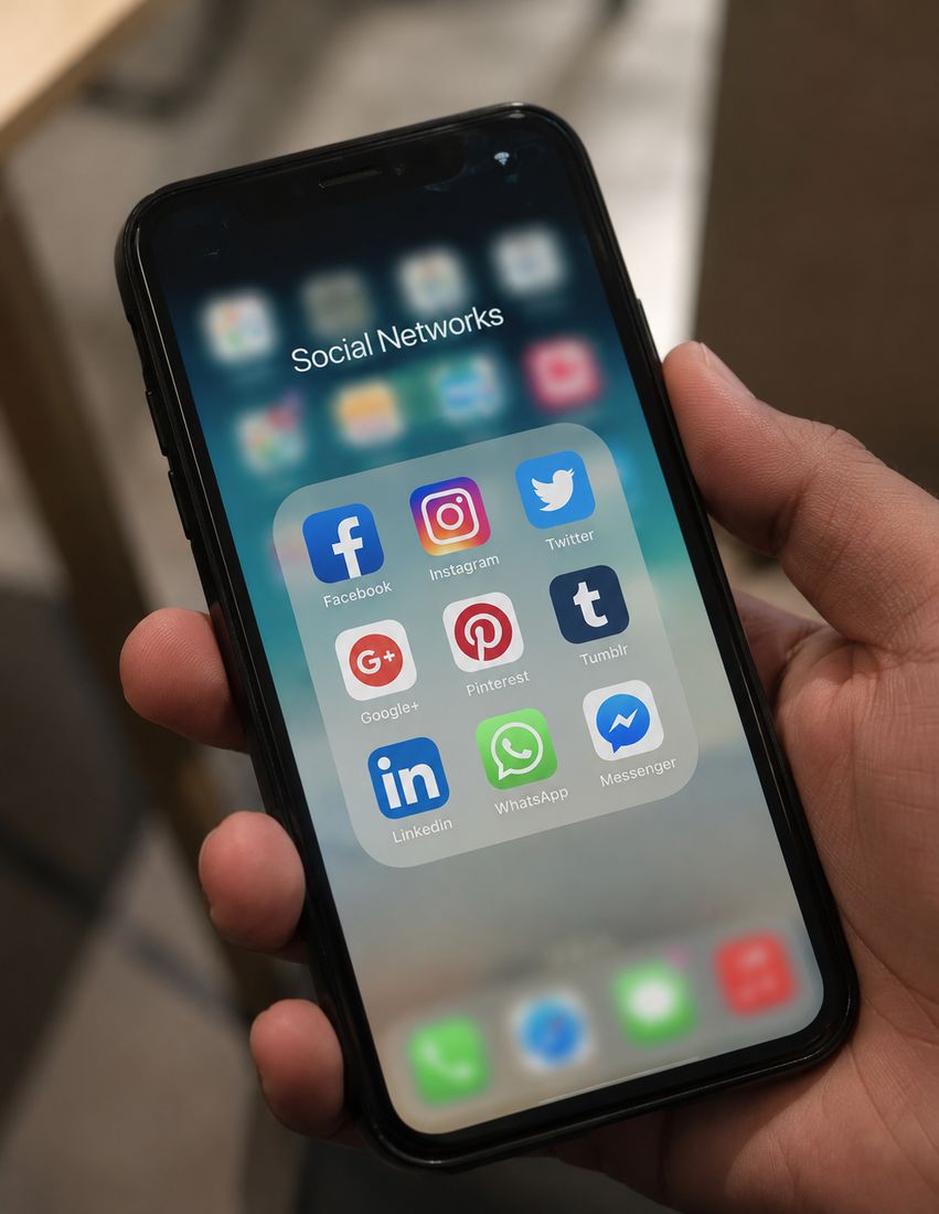 Social media on a phone