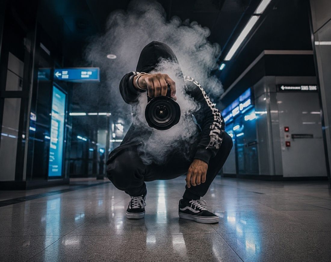 Creative photographer at work